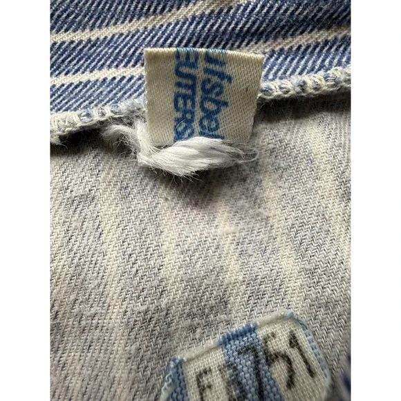 Berufsbekleidung Reuters Shirt Mens Large Blue Stripe Button Up Long Sleeve - Picture 3 of 6